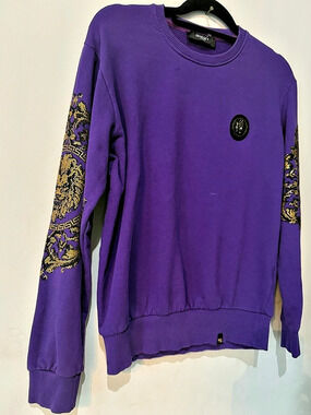 George V Paris Purple Embellished Sweatshirt Size Large